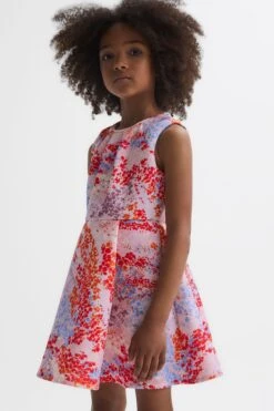 Reiss Max Plissiertes, Geblümtes Kleid