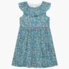 Trotters London Liberty Kleid Aus Baumwolle Mit Naturdesign, Blau -MONSON Kleidung Geschaft 145583s