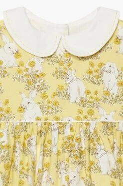 Trotters London Little Kleid Aus Baumwolle Mit Häschenmotiv, Gelb -MONSON Kleidung Geschaft 145784s8