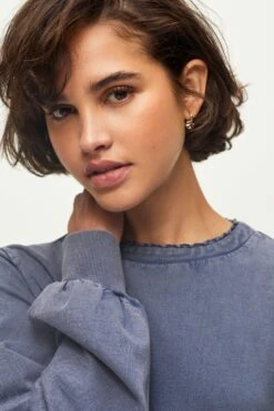 Next Hübsches Gesmoktes Gestuftes Sweatshirt-Kleid Mit Rüschen-Overlay -MONSON Kleidung Geschaft 158 637s4