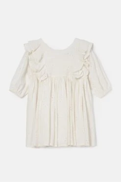 Angel & Rocket Alessandra Gerüschtes Kleid Mit Lochstickerei, Weiss -MONSON Kleidung Geschaft 163464s4