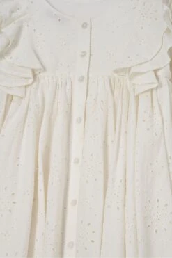 Angel & Rocket Alessandra Gerüschtes Kleid Mit Lochstickerei, Weiss -MONSON Kleidung Geschaft 163464s6