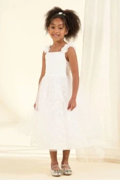 Angel & Rocket Olivia Weißes Kleid Mit Glitzer-Stickerei -MONSON Kleidung Geschaft 163489s3