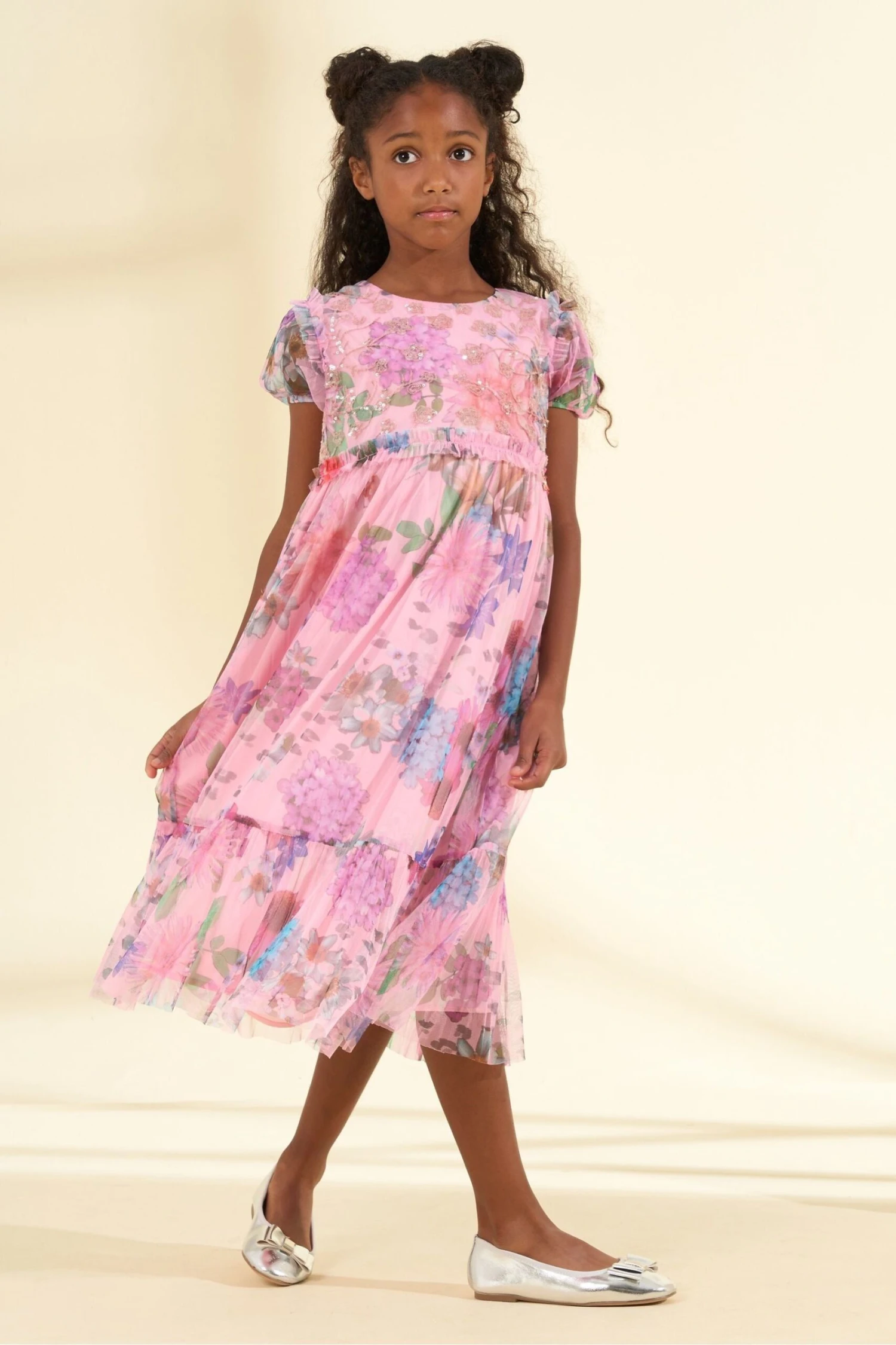 Angel & Rocket Luisa Mesh-Kleid Mit Bestickter Schulterpasse 3 Angel & Rocket Luisa Mesh-Kleid Mit Bestickter Schulterpasse