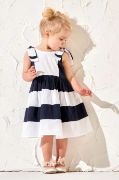 Angel & Rocket Avery Kleid Mit Schleifenverzierten Trägern, Blau