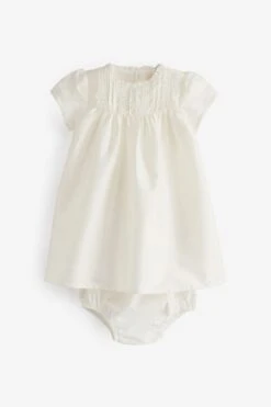Angel & Rocket Creme Sofia-Tafetta-Spitzenbesatz Kleid
