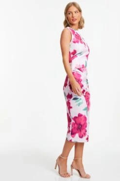 Quiz Blumen-Midi Kleid Mit Rund Halsausschnitt -MONSON Kleidung Geschaft 172152s3