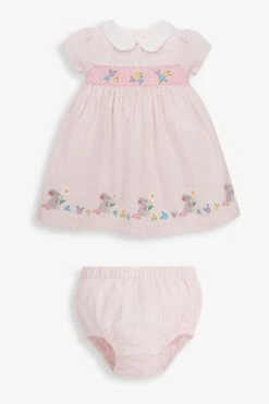 Jojo Maman Bebe Jojo Maman Bébé Mädchen Gesmoktes Kleid Mit Mausmotiv