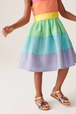 Little Bird By Jools Oliver Pastellfarbenes Gestreiftes Kleid Für Besondere Anlässe Mit Schleife​​​​​​​ -MONSON Kleidung Geschaft 188335s5