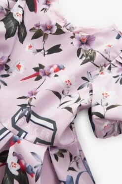 Baker By Ted Baker Gewebtes Kleid Mit Logo, Violett -MONSON Kleidung Geschaft 231903s4