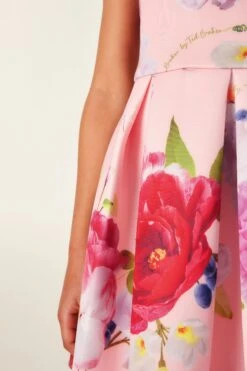 Baker By Ted Baker Geblümtes Kleid Aus Neopren, Apricot -MONSON Kleidung Geschaft 234 604s7