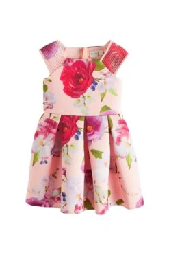 Baker By Ted Baker Geblümtes Kleid Aus Neopren, Apricot -MONSON Kleidung Geschaft 234 604s8