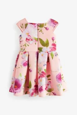 Baker By Ted Baker Geblümtes Kleid Aus Neopren, Apricot -MONSON Kleidung Geschaft 234 604s9