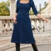Sosandar Ausgestelltes Denim-Kleid -MONSON Kleidung Geschaft 290969s