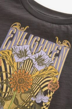 Next Anthrazit Florale Retro-Grafik - Geripptes 2-in-1-Kleid Und T-Shirt (3–16 Jahre) -MONSON Kleidung Geschaft 306 741s7