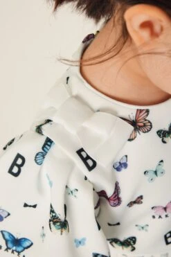 Baker By Ted Baker Scuba-Kleid Mit Ballonsaum Und Schmetterlingsmuster, Weiß -MONSON Kleidung Geschaft 318 721s6