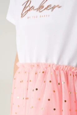 Baker By Ted Baker Glitzerndes Kleid Aus Netzstoff -MONSON Kleidung Geschaft 366370s4