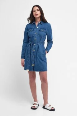 Barbour International Barbour® International Rouse Denim-Kleid In Mittlerer Waschung, Blau