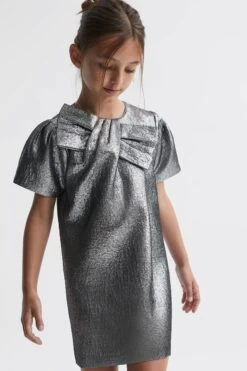 Reiss Franny Kleid Mit Zierschleife, Metallic