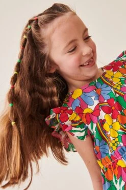 Little Bird By Jools Oliver Geblümtes, Gerüschtes Und Gestuftes Kleid, Mehrfarbig -MONSON Kleidung Geschaft 447603s4