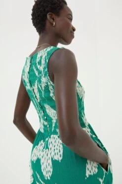 Fatface Aria Midi Kleid Mit Strukturierten Blättern -MONSON Kleidung Geschaft 449209s4