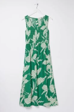 Fatface Aria Midi Kleid Mit Strukturierten Blättern -MONSON Kleidung Geschaft 449209s5