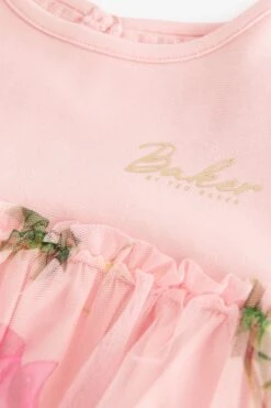 Baker By Ted Baker Gestuftes Kleid Aus Netzstoff, Rosa -MONSON Kleidung Geschaft 481281s3