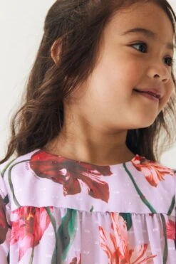 Baker By Ted Baker (0–6 Jahre) Fliederfarbenes, Lilafarbenes Kleid Mit Blumenmuster -MONSON Kleidung Geschaft 4PG842s8