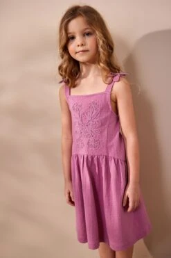 Next Pink Verziert - Jersey-Kleid Mit Trägern (3–10 Jahre)