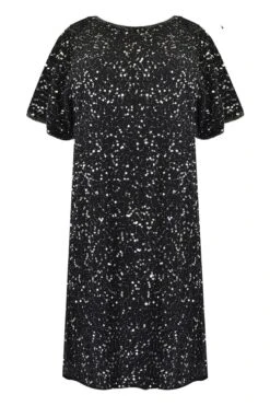 Live Unlimited Curve Verziertes Kleid Mit Schulterausschnitten, Schwarz -MONSON Kleidung Geschaft 574979s5