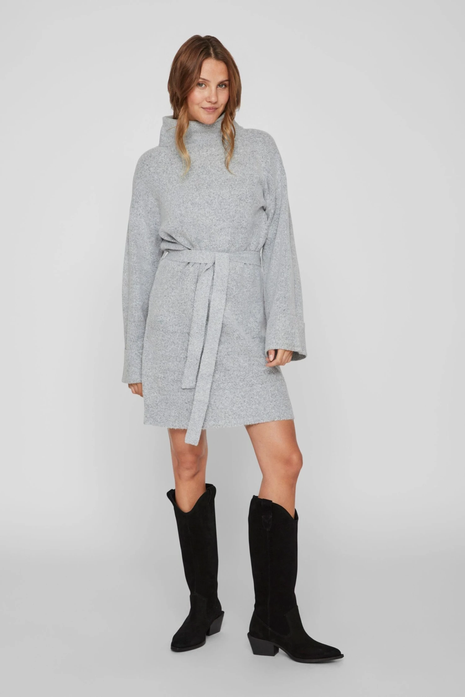 Vila Langärmeliges Kleid Mit Hochgeschlossenem Kuscheligem Pullover 3 Vila Langärmeliges Kleid Mit Hochgeschlossenem Kuscheligem Pullover