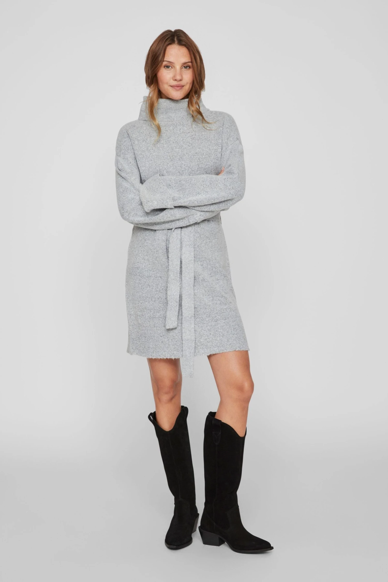 Vila Langärmeliges Kleid Mit Hochgeschlossenem Kuscheligem Pullover 5 Vila Langärmeliges Kleid Mit Hochgeschlossenem Kuscheligem Pullover – Bild 3