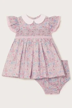 Monsoon Babyset Aus Geblümtem Kleid Mit Kragen Und Slip