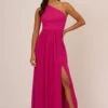 Adrianna Papell One Shoulder Chiffon-Kleid