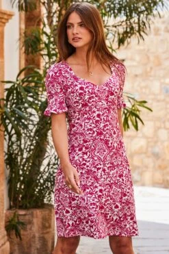 Sosandar Kleid Mit Sweetheart-Ausschnitt Und Trompetenärmeln -MONSON Kleidung Geschaft 594884s5