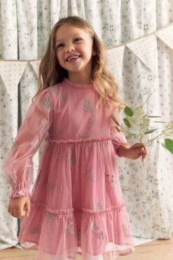 Laura Ashley Besticktes Kleid Aus Netzstoff