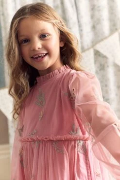 Laura Ashley Besticktes Kleid Aus Netzstoff -MONSON Kleidung Geschaft 602 384s4