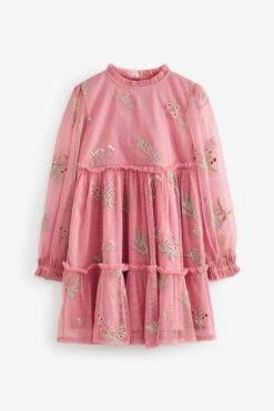 Laura Ashley Besticktes Kleid Aus Netzstoff -MONSON Kleidung Geschaft 602 384s5