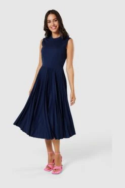 Closet London Plissee-Kleid Mit V-Rücken