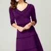 HotSquash Kleid Mit V-Ausschnitt Und Paspelierung In Kontrastfarbe, Violett -MONSON Kleidung Geschaft 699696s