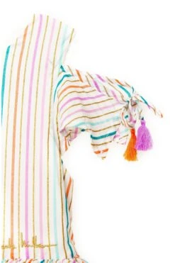 Nicole Miller Gestreiftes Kleid Aus Baumwolle, Weiß -MONSON Kleidung Geschaft 798217s3