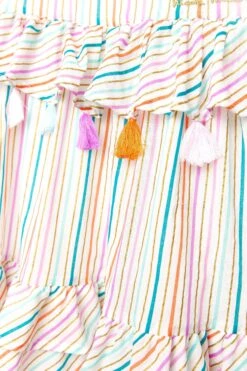 Nicole Miller Gestreiftes Kleid Aus Baumwolle, Weiß -MONSON Kleidung Geschaft 798217s4