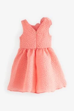 Baker By Ted Baker Strukturiertes Kleid Mit Zierblume, Orange/Apricot -MONSON Kleidung Geschaft 802022s8