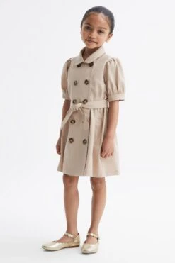 Reiss Naomi Kleid Mit Puffärmeln Und Gürtel