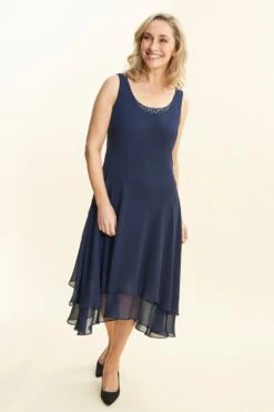 Gina Bacconi Lilibeth Paillettenverziertes Kleid Mit Jacke Mit Perlenbestickter Schulter, Blau -MONSON Kleidung Geschaft 815045s4