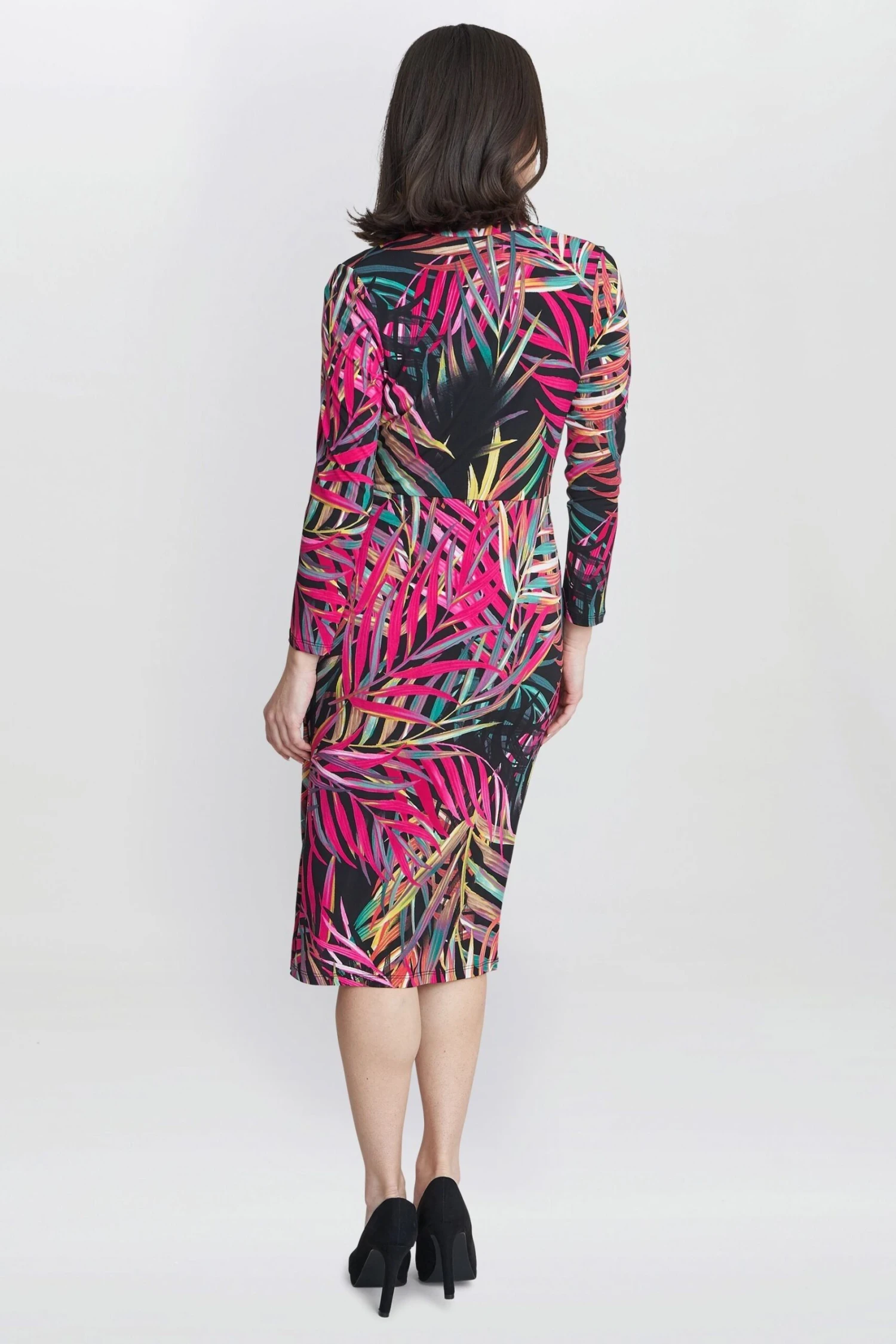 Gina Bacconi Keira Jersey-Kleid Mit Wickeldesign, Schwarz 4 Gina Bacconi Keira Jersey-Kleid Mit Wickeldesign, Schwarz – Bild 2