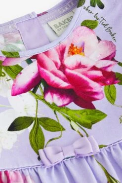 Baker By Ted Baker Violettes Geblümtes Jersey Kleid​​​​​​​ -MONSON Kleidung Geschaft 906605s8