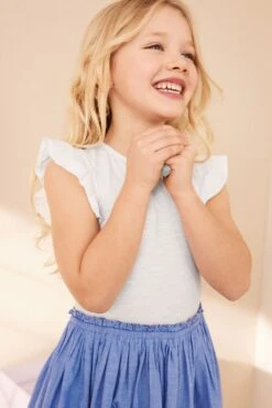 Next Blau-weiß - Kleid Mit Besticktem Rock (3–12 Jahre) -MONSON Kleidung Geschaft 923 607s3