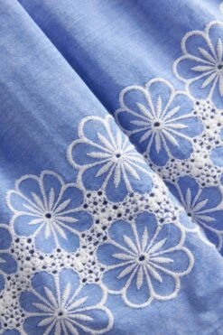 Next Blau-weiß - Kleid Mit Besticktem Rock (3–12 Jahre) -MONSON Kleidung Geschaft 923 607s6