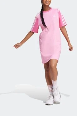 Adidas Sportswear Essentials 3 Streifen Einfaches Jersey Boyfriend T-Shirt-Kleid -MONSON Kleidung Geschaft 949555s4